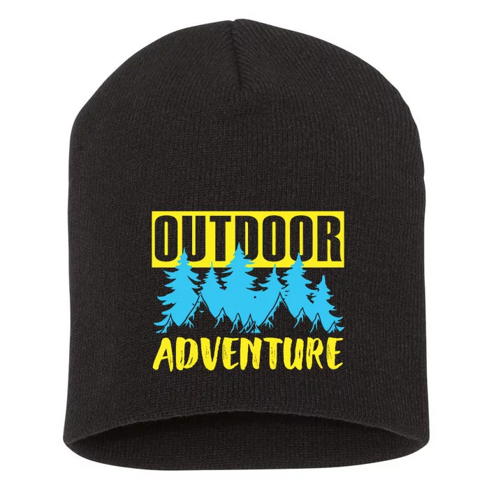 Outdoor Adventure Enthusiast Graphic Short Acrylic Beanie