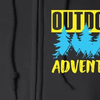 Outdoor Adventure Enthusiast Graphic Full Zip Hoodie