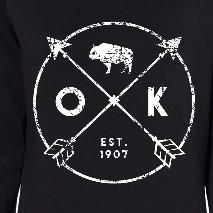 Oklahoma Adventure Est 1907 Buffalo Arrows State Gift Womens California Wash Sweatshirt