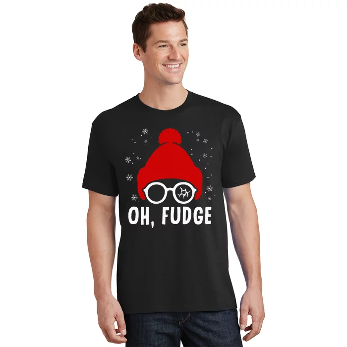 Oh A Fudge Funny Christmas Saying Vintage Xmas Santa Hat T-Shirt