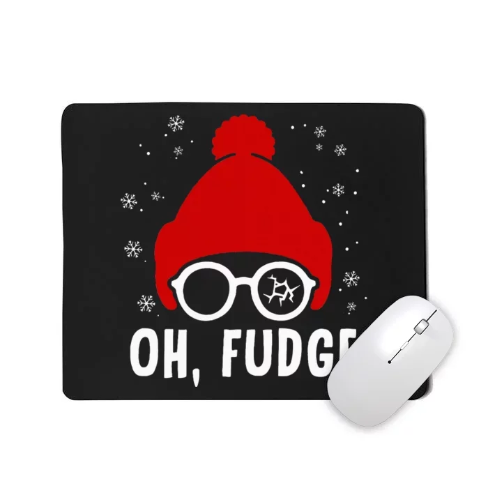 Oh A Fudge Funny Christmas Saying Vintage Xmas Santa Hat Mousepad