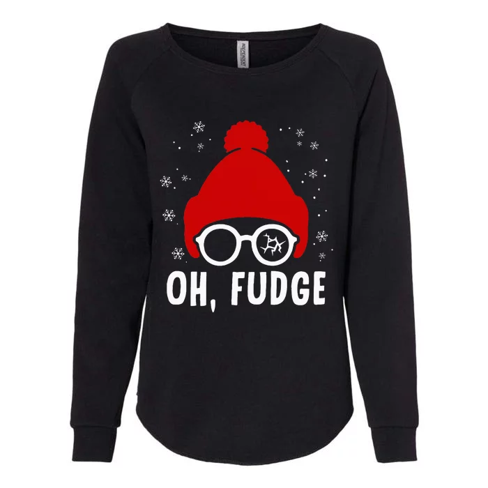 Oh A Fudge Funny Christmas Saying Vintage Xmas Santa Hat Womens California Wash Sweatshirt