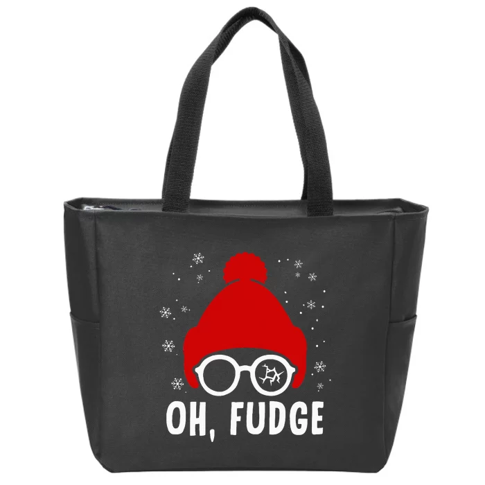 Oh a Fudge Funny Christmas Saying Vintage Xmas Santa Hat Zip Tote Bag