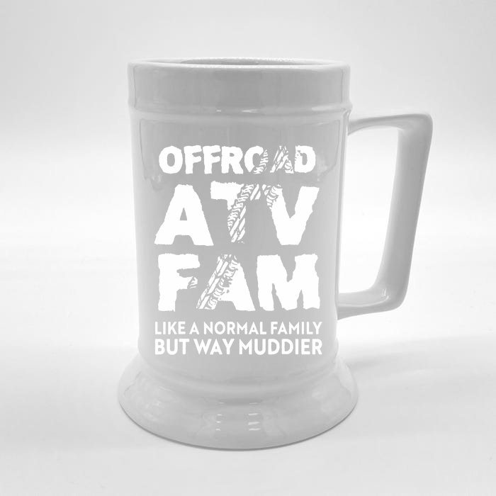 OffRoad ATV Fam Funny Quad 4Wheeling Family Front & Back Beer Stein