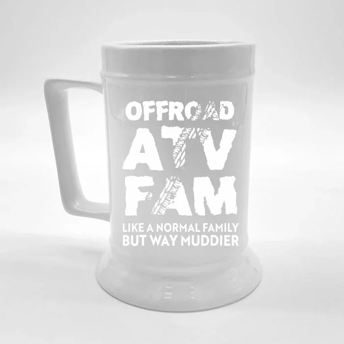 OffRoad ATV Fam Funny Quad 4Wheeling Family Front & Back Beer Stein