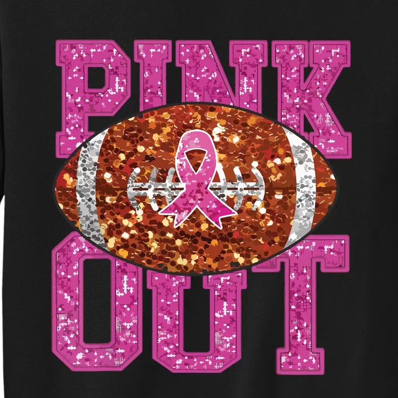 Out American Football Game Day Breast Cancer Awareness Tall Sweatshirt