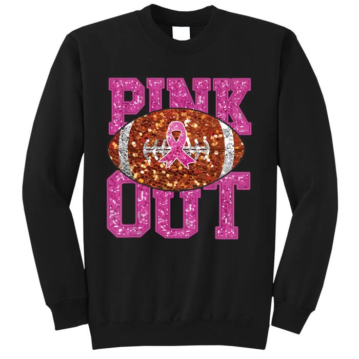 Out American Football Game Day Breast Cancer Awareness Tall Sweatshirt