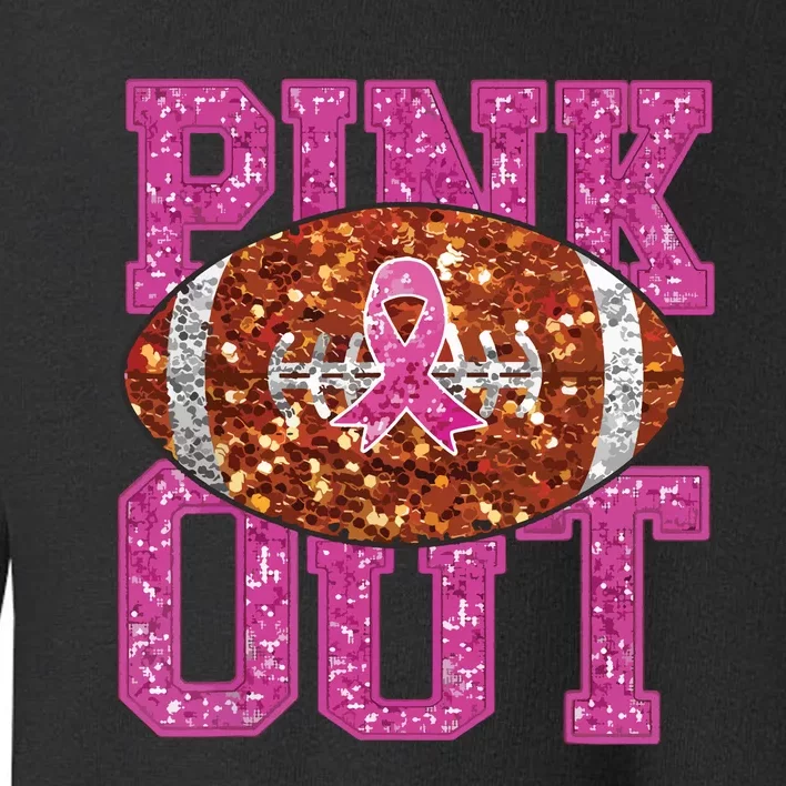 Out American Football Game Day Breast Cancer Awareness Toddler Sweatshirt