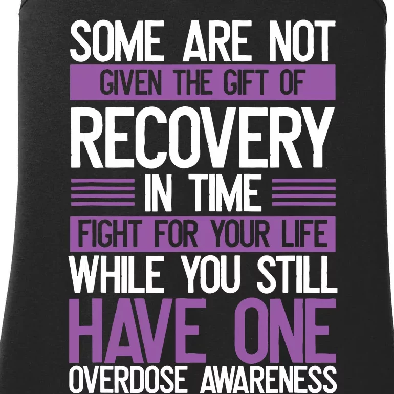 Overdose Awareness Fighter Purple Ribbon Drug Abuse Ladies Essential Tank