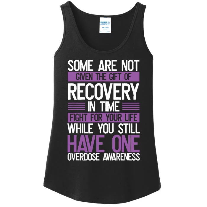 Overdose Awareness Fighter Purple Ribbon Drug Abuse Ladies Essential Tank