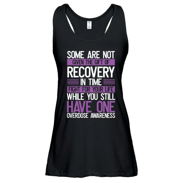 Overdose Awareness Fighter Purple Ribbon Drug Abuse Ladies Essential Flowy Tank