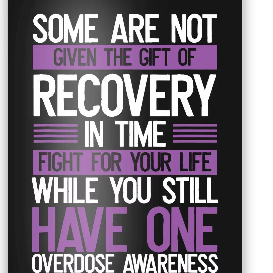 Overdose Awareness Fighter Purple Ribbon Drug Abuse Poster