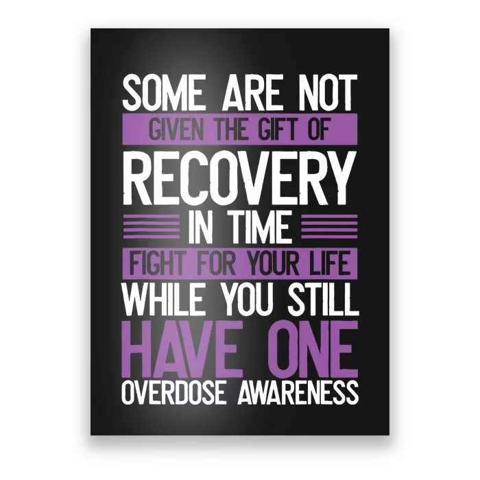 Overdose Awareness Fighter Purple Ribbon Drug Abuse Poster