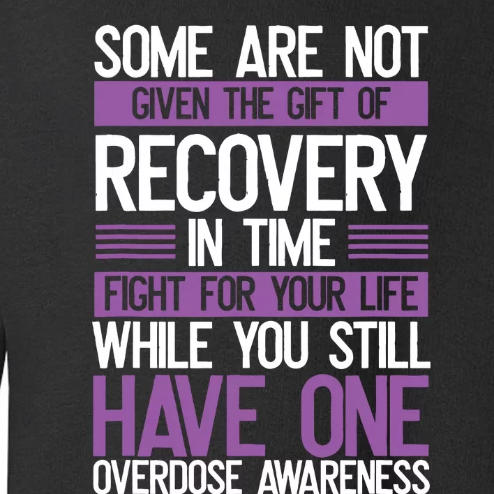 Overdose Awareness Fighter Purple Ribbon Drug Abuse Toddler Sweatshirt