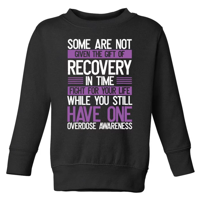 Overdose Awareness Fighter Purple Ribbon Drug Abuse Toddler Sweatshirt