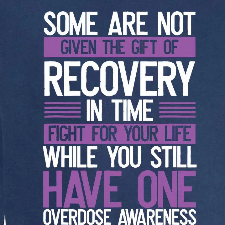 Overdose Awareness Fighter Purple Ribbon Drug Abuse Garment-Dyed Sweatshirt