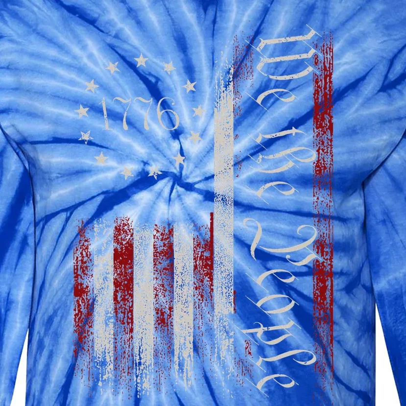 Old American Flag Patriotic 1776 We The People Usa Tie-Dye Long Sleeve Shirt