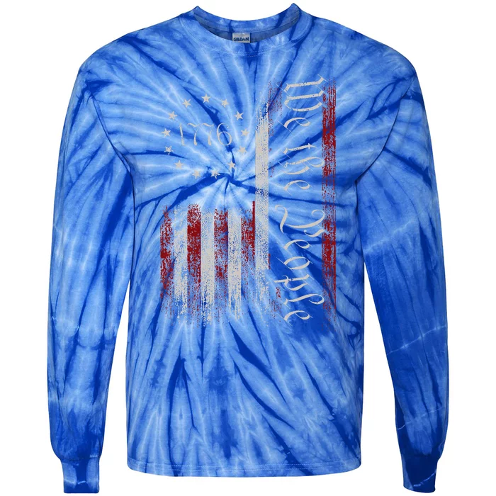 Old American Flag Patriotic 1776 We The People Usa Tie-Dye Long Sleeve Shirt