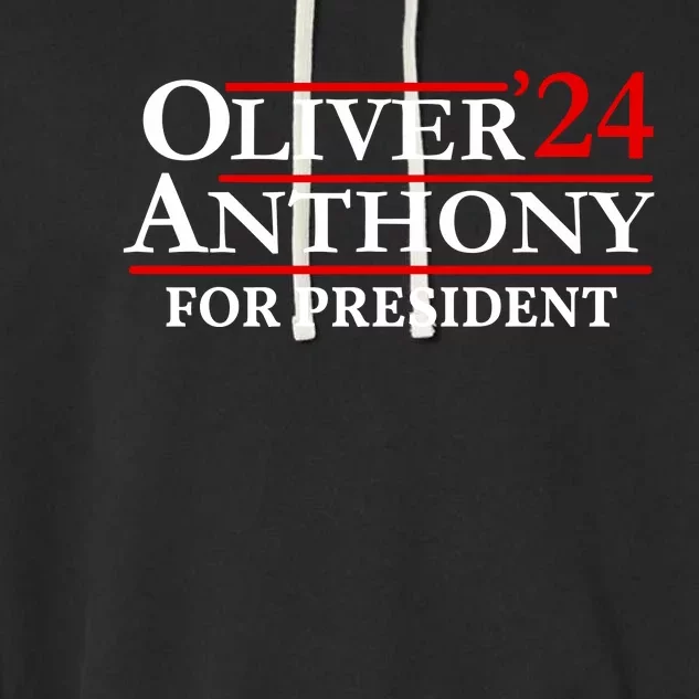 Oliver Anthony For President 2024 Garment-Dyed Fleece Hoodie