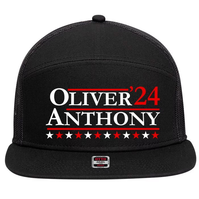 Oliver Anthony For President 2024 7 Panel Mesh Trucker Snapback Hat