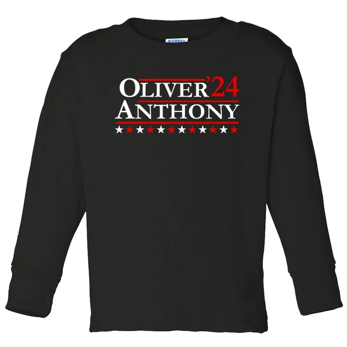 Oliver Anthony For President 2024 Toddler Long Sleeve Shirt