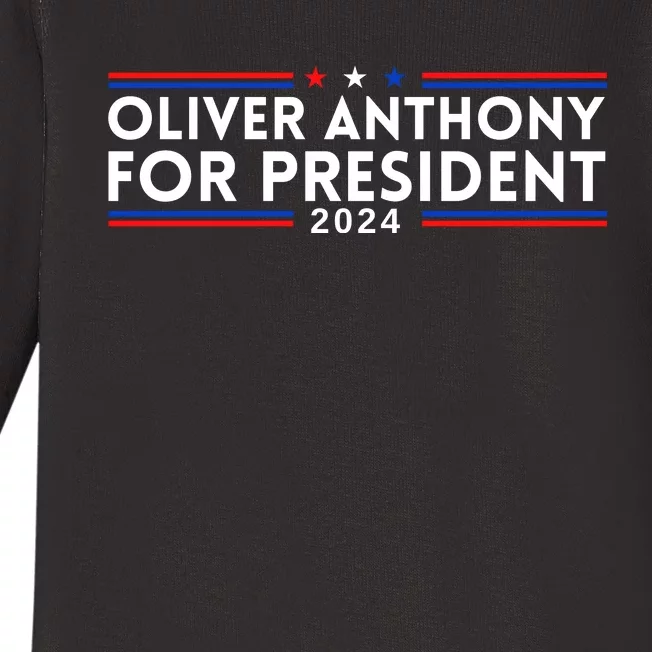 Oliver Anthony For President 2024 Baby Long Sleeve Bodysuit