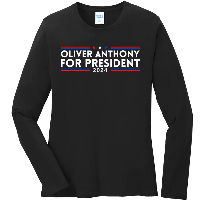 Oliver Anthony For President 2024 Ladies Long Sleeve Shirt