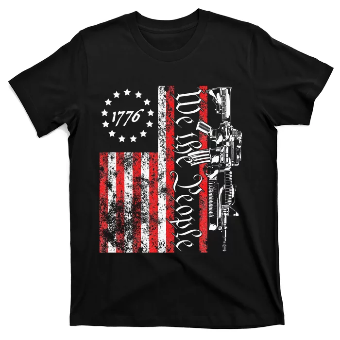 Old American Flag Patriotic 1776 We The People Usa T-Shirt