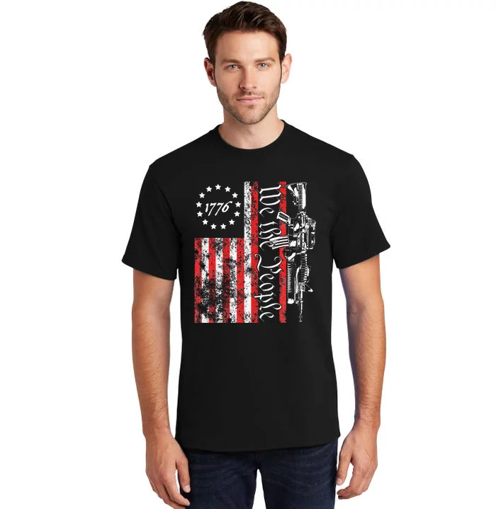 Old American Flag Patriotic 1776 We The People Usa Tall T-Shirt