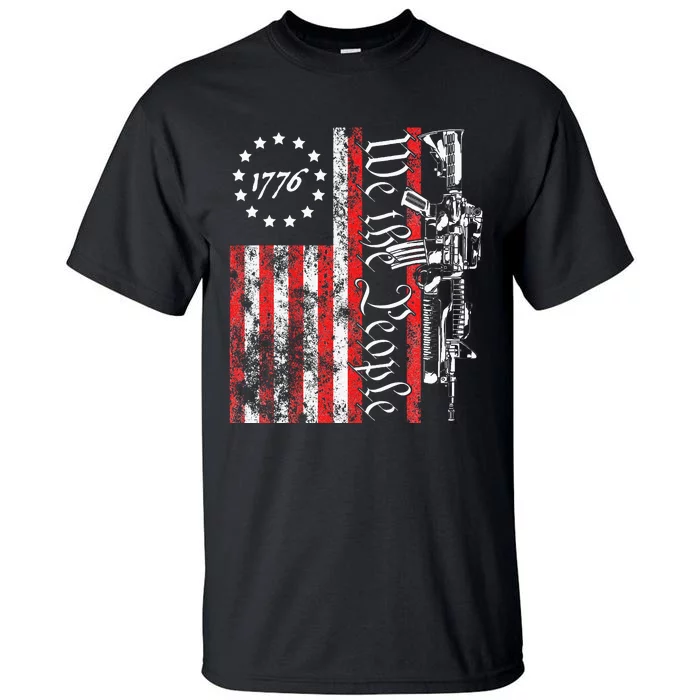 Old American Flag Patriotic 1776 We The People Usa Tall T-Shirt