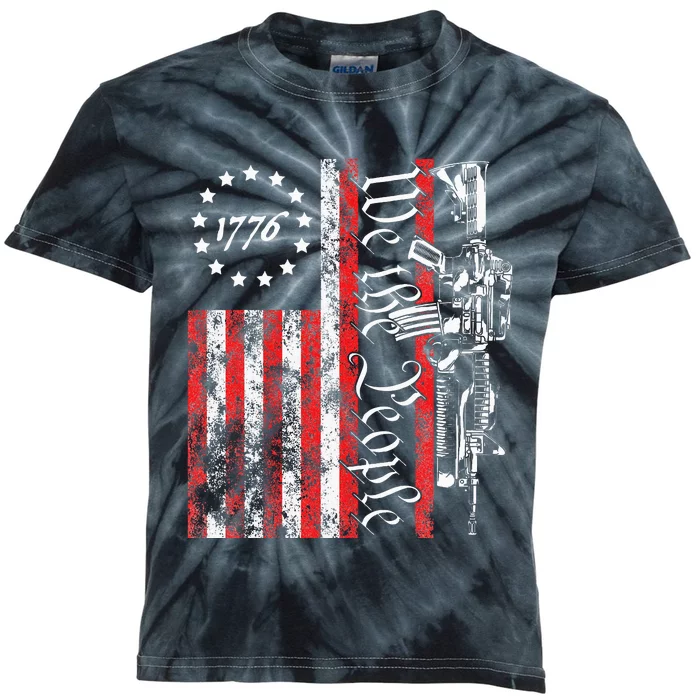 Old American Flag Patriotic 1776 We The People Usa Kids Tie-Dye T-Shirt