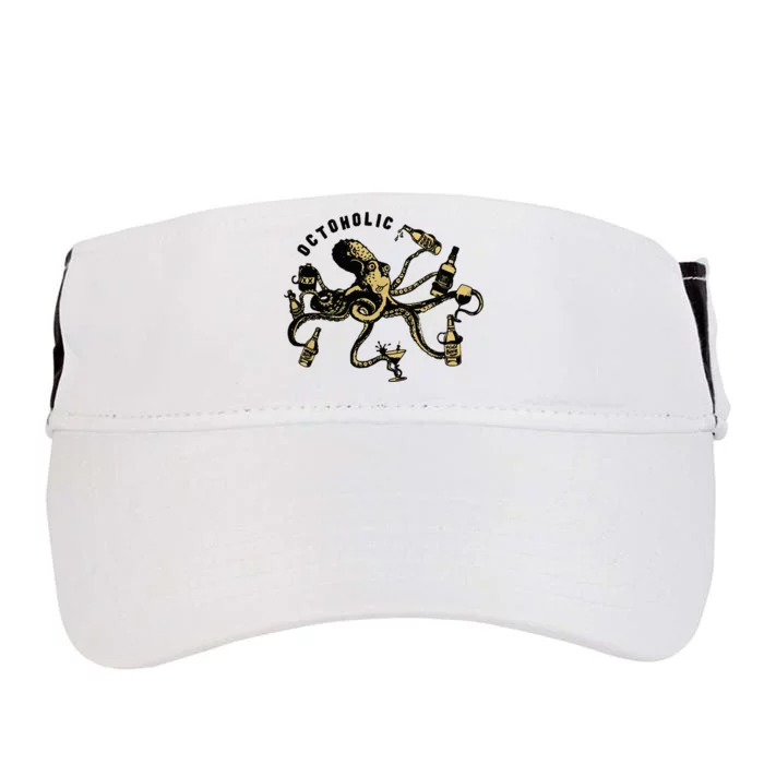 Octoholic Alcoholic Funny Beer And Octopus Adult Drive Performance Visor