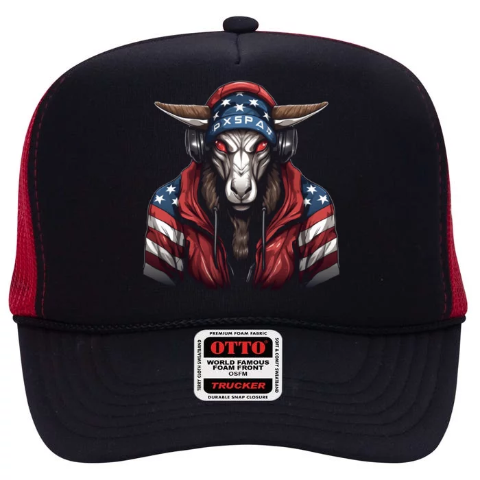 Oryx American Flag USA Tee 4th July Gifts Graphic Tees High Crown Mesh Trucker Hat