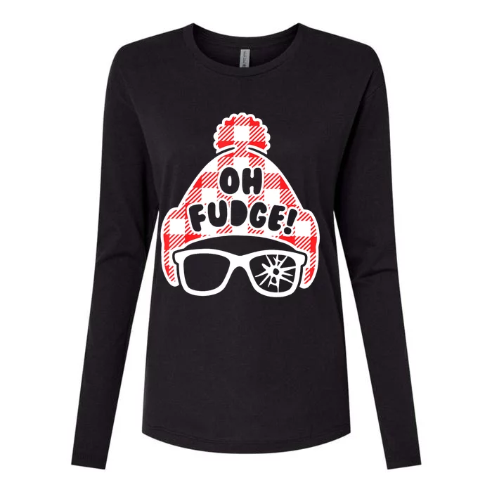 Oh A Fudge Funny Christmas Saying Vintage Xmas Santa Hat Womens Cotton Relaxed Long Sleeve T-Shirt