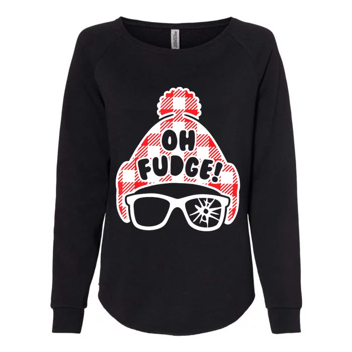 Oh A Fudge Funny Christmas Saying Vintage Xmas Santa Hat Womens California Wash Sweatshirt