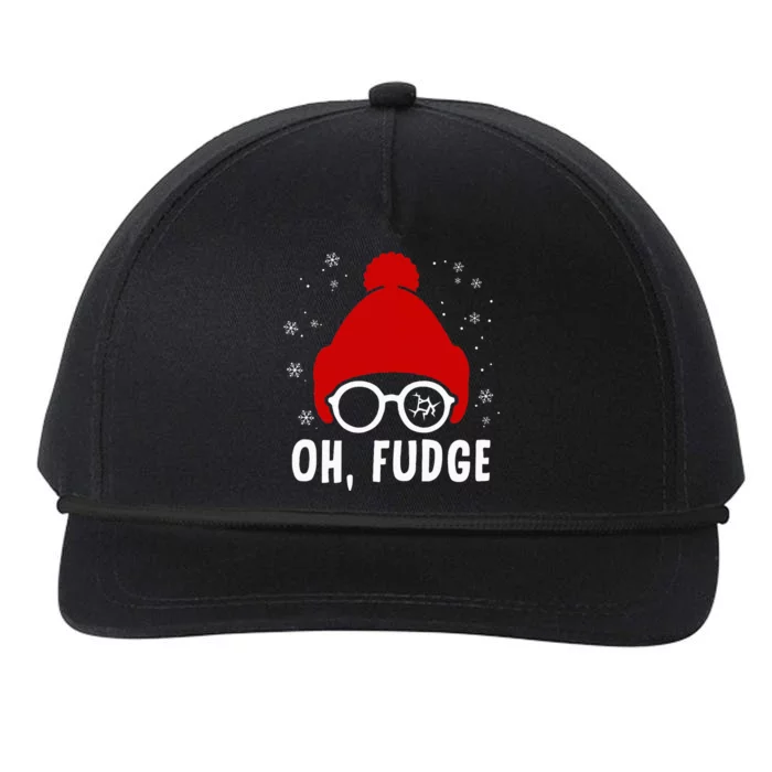 Oh A Fudge Funny Christmas Saying Vintage Xmas Santa Hat Snapback Five-Panel Rope Hat