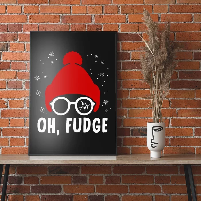 Oh A Fudge Funny Christmas Saying Vintage Xmas Santa Hat Poster