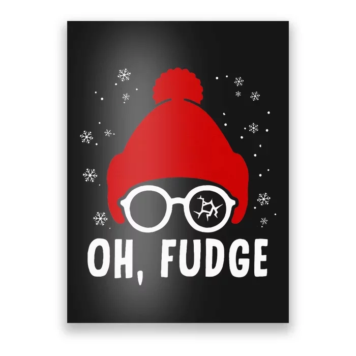 Oh A Fudge Funny Christmas Saying Vintage Xmas Santa Hat Poster