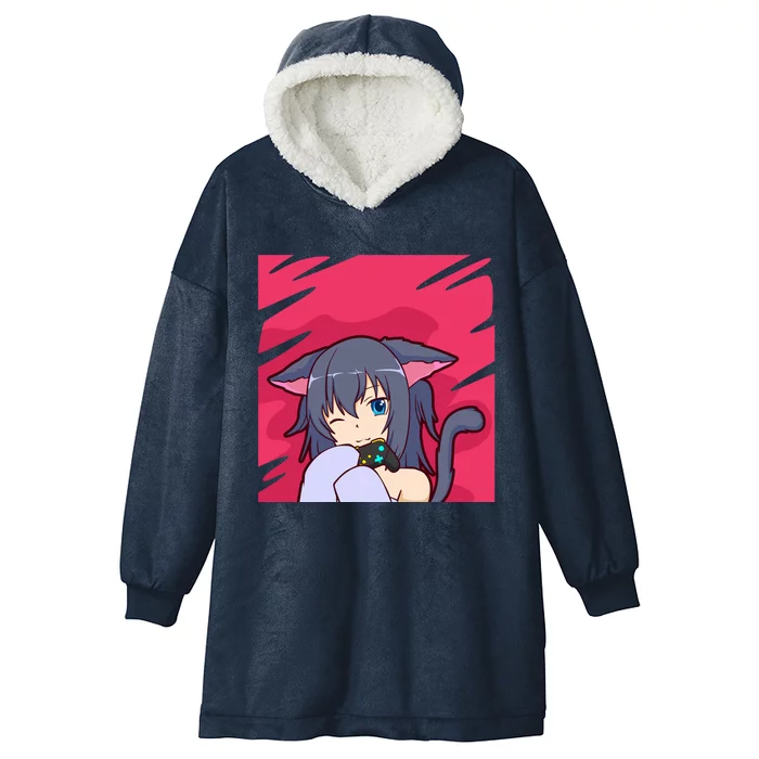 Otaku Anime Gamer Gift Hooded Wearable Blanket