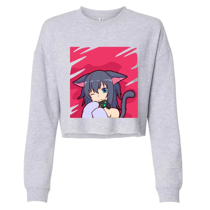 Otaku Anime Gamer Gift Cropped Pullover Crew