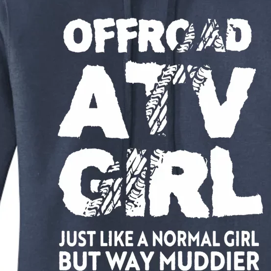 OffRoad ATV Girl Funny Quad 4Wheeling Girls Women's Pullover Hoodie