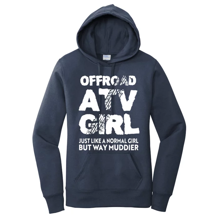 OffRoad ATV Girl Funny Quad 4Wheeling Girls Women's Pullover Hoodie