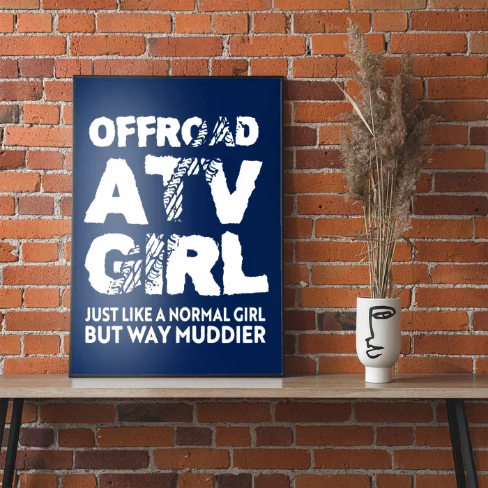 OffRoad ATV Girl Funny Quad 4Wheeling Girls Poster