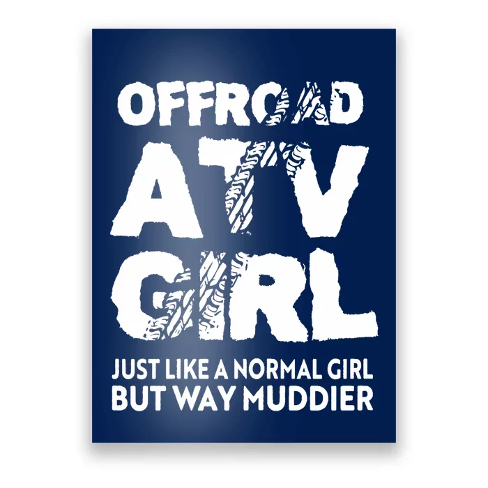 OffRoad ATV Girl Funny Quad 4Wheeling Girls Poster