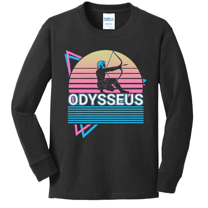 Odysseus Ancient Greek Greek Mythology Retro Kids Long Sleeve Shirt