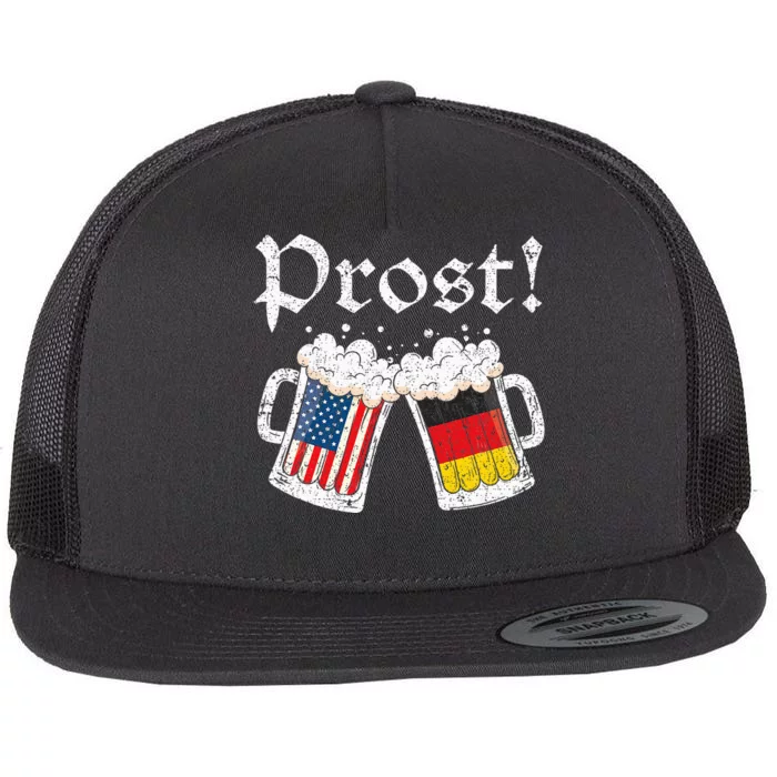 Oktoberfest American German Flag Beer Prost Flat Bill Trucker Hat