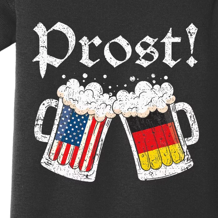 Oktoberfest American German Flag Beer Prost Baby Bodysuit