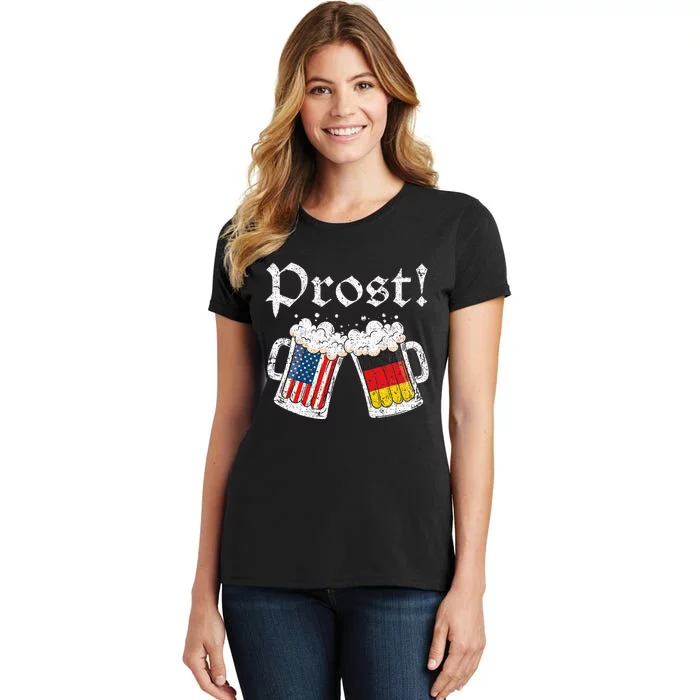 Oktoberfest American German Flag Beer Prost Women's T-Shirt