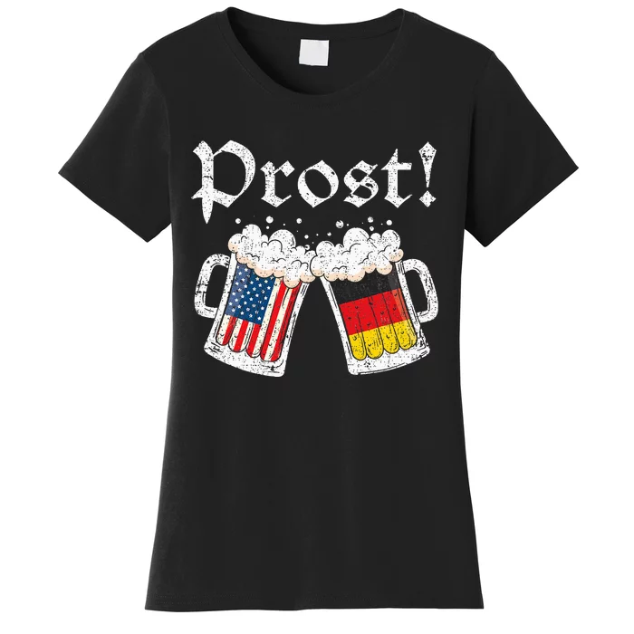 Oktoberfest American German Flag Beer Prost Women's T-Shirt