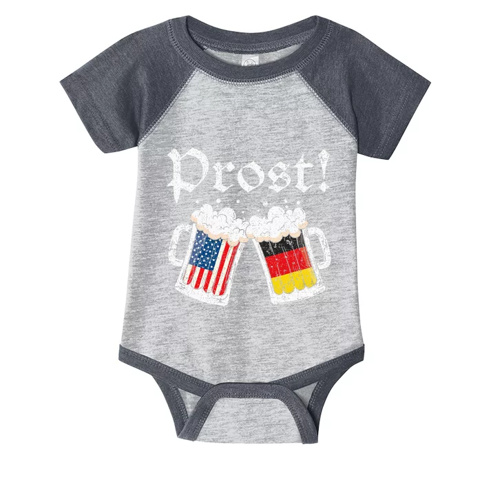 Oktoberfest American German Flag Beer Prost Infant Baby Jersey Bodysuit